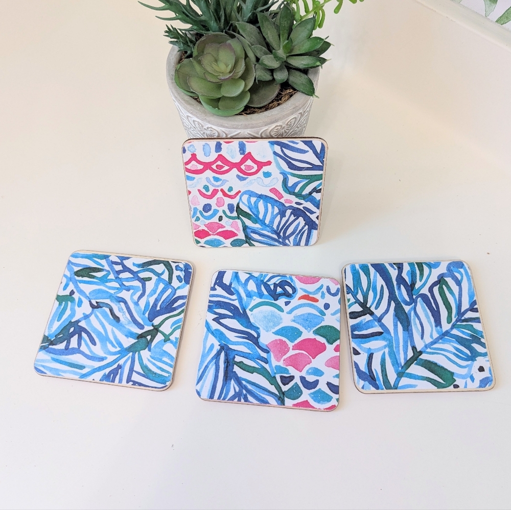 Set Of 4 Handmade Lilly Pulitzer Coasters